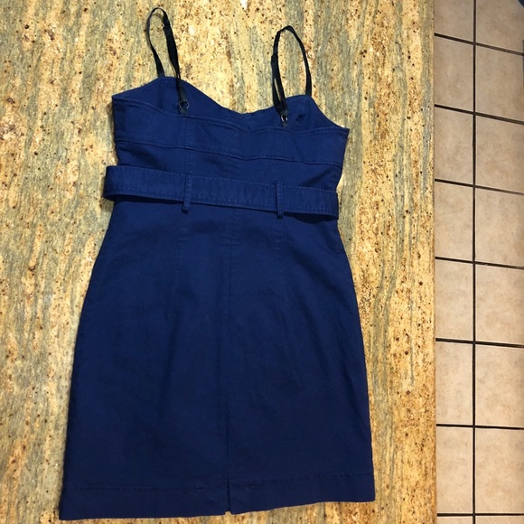 Blue Gold Button Dress - Picture 7 of 8